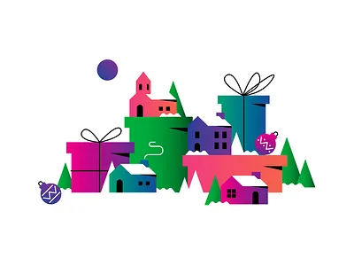 xmas town christmas gift gift box house town xmas xmas card xmas gift