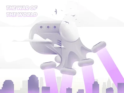 The war of the world color design illustration illustrator movie sky space vector