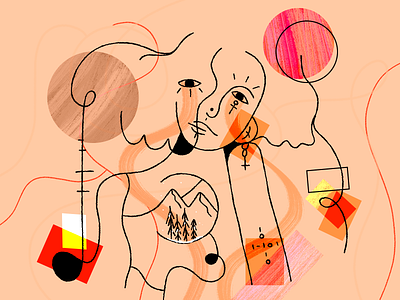 NATURE abstract adobe adobe photoshop art colors drawing dribbble face girl illustration illustration art nature neosuprema winter