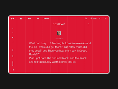 Nike Online Store Reviews Page Animation animation concept e comerce experience interface nike online store promo ui ux