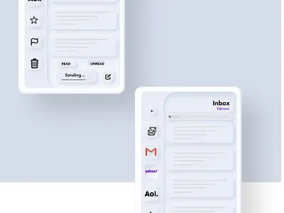 Mail App Redesign app design figma figmadesign flat icon illustration illustrator minimal skeumorphic skeumorphism ui ux website xd design
