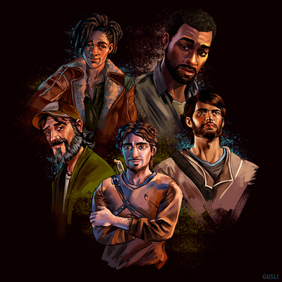 walking dead favorite men art digital drawing illustration portait sketch telltale games twd walking dead