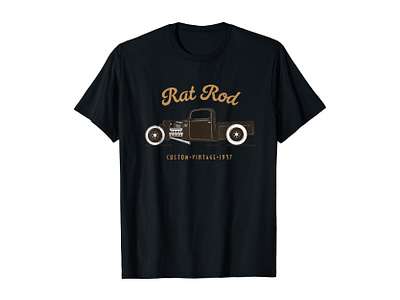 Rat Rod Vintage T-Shirt apparel black car illustration classic classic car classic cars hot rod hot rods illustration old school old skool patina rat rod rat rods rusty truck vintage vintage car vintage cars vintage illustration