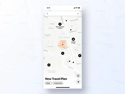 079 Itinerary app city city guide dailyui design grid guide interface itinerary map maps minimal new plant points travel travel app traveling ui ux