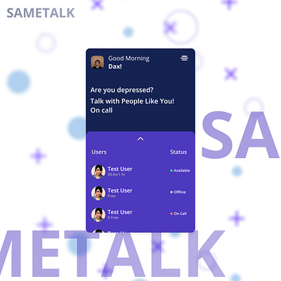 SameTalk App 2019 app darkui trending uiux uxdesign