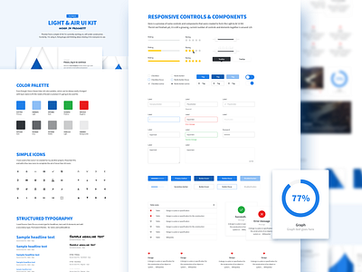 Light and Air UI Kit air blue button dashboard kit light sketch ui ux