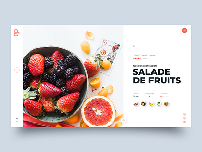 Salade de fruits adobe xd concept design food fruits gastronomy healthy minimal orange recipes red salad ui ux webdesign