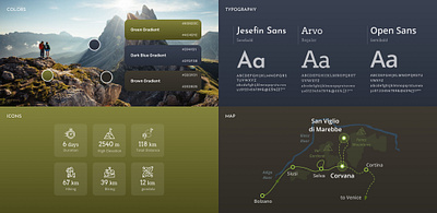 Hiking app Styleguide app concept design guide natural style styleguide ui