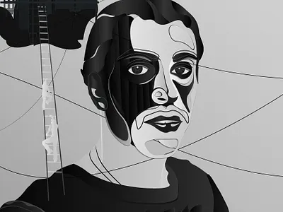 . black black white creative dark dark theme graphic design illustration illustrator inspiration negro portrait process vector white