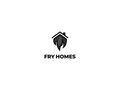 Fry Homes Logo app branding concept construction design flat house icon logo minimal