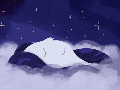 Illustrations for Jour cloud dream face faces illustration logo sleep starts