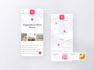 Gastronomy Blog App - Mobile Map View app blog gastronomy light mobile responsive