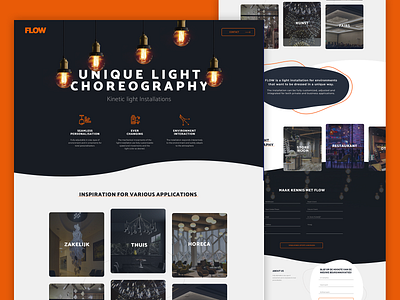 Landing page for FLOW clean light luxury minimalism minimalistic modern typography website