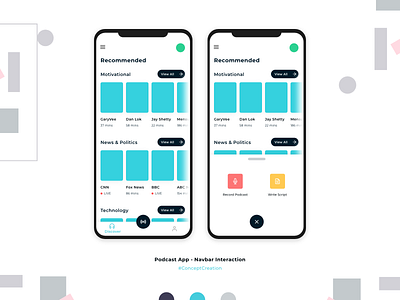 Podcast App - Navbar Interaction adobexd design ui