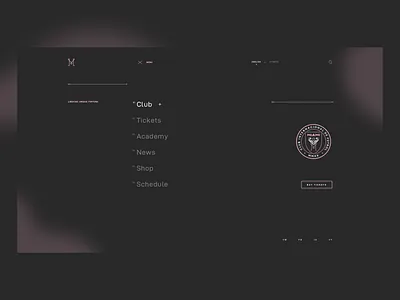 Inter Miami CF | Concept din grid hero inter miami navigation soccer ui web design