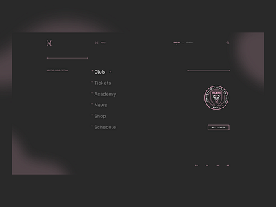 Inter Miami CF | Concept din grid hero inter miami navigation soccer ui web design