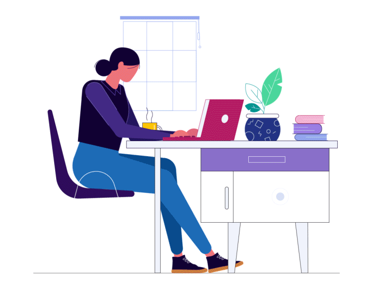 Office Desk Animation animated gif animation character animation desk motiongraphics office desk office space