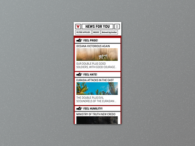 Daily UI 94 1984 daily daily 100 challenge dailyui ingsoc material design mobile mobile app news news app newsfeed ui