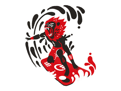 Curve Concept Illustrations 2d animal black character design design digital art digital brush illustration red web