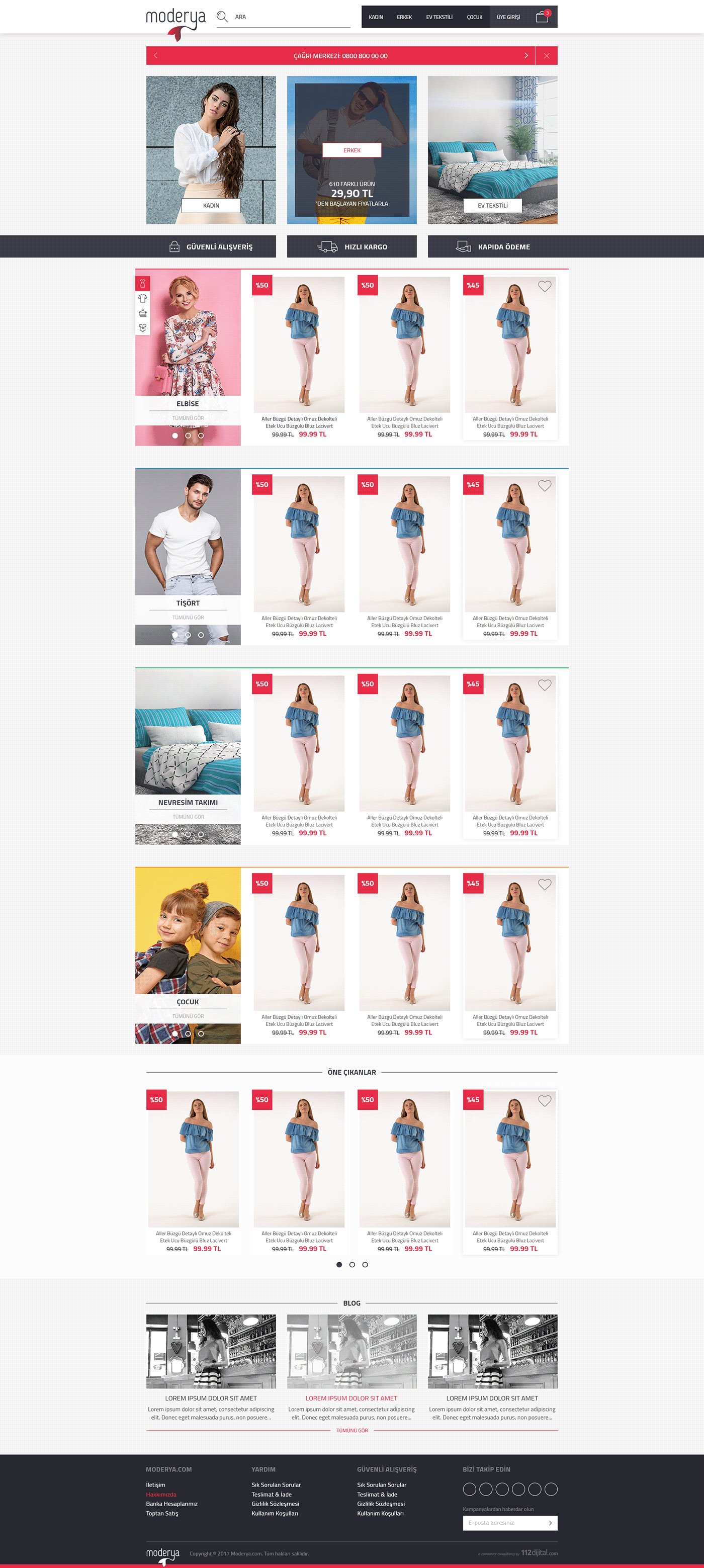 Example of Home Page E commerce Template