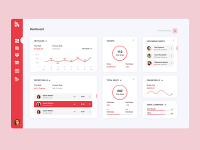 Event Management System account admin admin panel app application branding clean color dashboad design minimal platform sketch statistics ui ui design ux ux design web web design