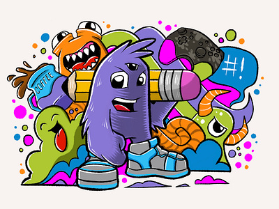 Procreate Doodle adobe art artist artwork character design colorful doodle doodle art draw drawing graphic artist graphic design illustration monsters pop art procreate