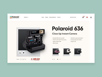 Product Card for Polaroid 636 concept design desktop homepage instant landing landingpage polaroid polaroid636 ui uidesign ux uxdesign web webdesign website