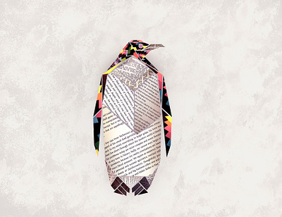 Penguin collage collageart design graphic design illustration illustrator paper penguin vector