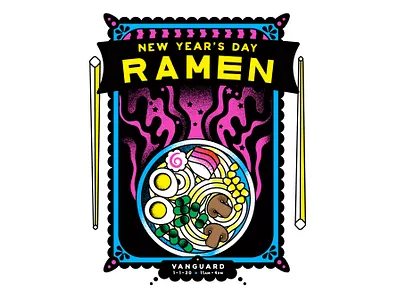 Ramen Poster design graphic design icon illustration restaurant design typography vector