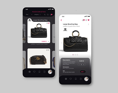 Fashion and Accessories App Design branding clothes interface purse xd