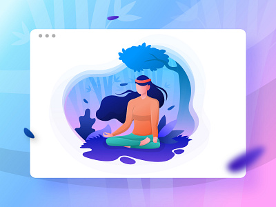 Semedi - Meditation Illustration app design digital flat flat illustration helath illustration indonesia landing page meditation simple ui vector vector illustration