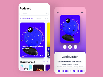 Podcast | Caffè Design audio app audio player audiobook audiobooks caffè café concept design interface mobile app mobile design music app music player podcast podcast art podcasting podcasts redesign ui ux