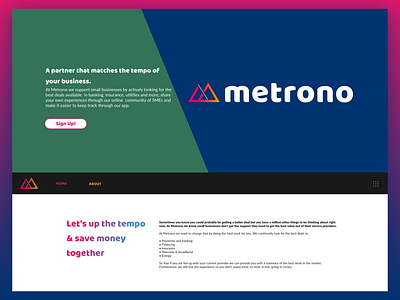 Metrono Homepage banking logo uidesign uiux user interface