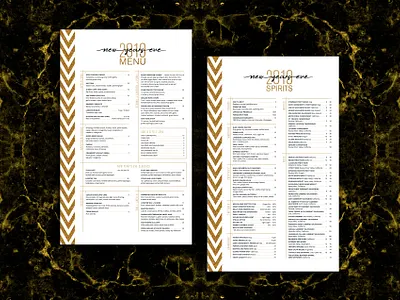 New Years Eve Menu bar menu branding design food graphic design layout menu menu design restaurant restaurant branding restaurant design