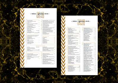 New Years Eve Menu bar menu branding design food graphic design layout menu menu design restaurant restaurant branding restaurant design