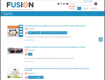 Fusion Project - Tout System branding design ui ux web website