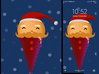 Santa Icecream Christmas special wallpaper designed in procreate christmas christmas illustration digital art christmas digital art santa icecream santa icecream special santa