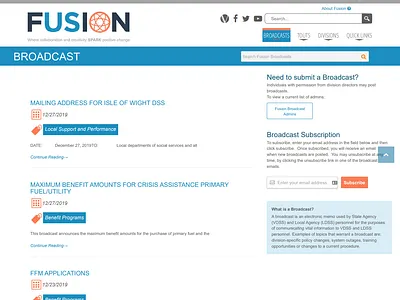 Fusion Project - Broadcast System branding design ui ux web website