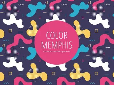 Color Memphis Free Seamless Pattern free freebie graphics pattern typography vector