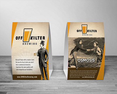 Off Kilter Brewing TableTent design graphicdesign package design table tent