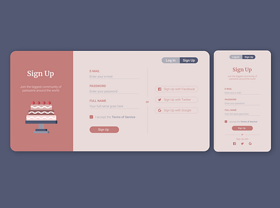 Daily UI 001 - Sign Up design flat minimal ui ux web