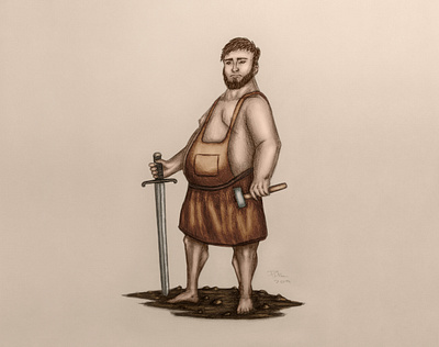 Blacksmith character design blacksmith character design game design hammer medieval sword