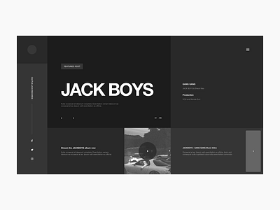 JACK BOYS Website Wireframe Pt. 1 app design grid hip hop jack boys layout music travis scott typography ui ux web website website design