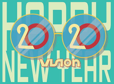 2020 New Year 2020 design fiverr glasses graphic graphicdesigner happy new year illustration lettering new year pop art typography vector vision