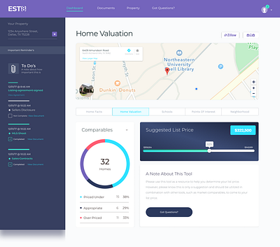 Saas Real Estate Listing and Management Dashboard dashboard flat illustration property property management property marketing real estate realestate realtor ux