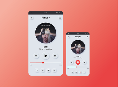 Neumorphism / Soft ui mobile player minimalism mobile mobile ui mp3 mp3 player music music app music player neomorphism neumorphism player skeuomorph skeuomorphic skeuomorphism soft ui ui uidesign uiux ux white