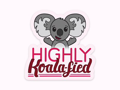 Koala sticker design animals australia cartoon cartoon illustration cute cute animals illustration koala lettering letters script sticker sticker design stickermule vector