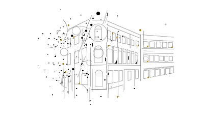 Drawing of school building geometry graphicdesign illustration lineart modern school