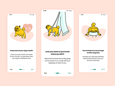 DogGo - Onboarding app concept design illustration intro mobile onboarding onboarding ui ui uidesign