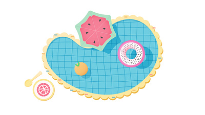 Fruit Tart Swimming Pool hellodribbble illustration